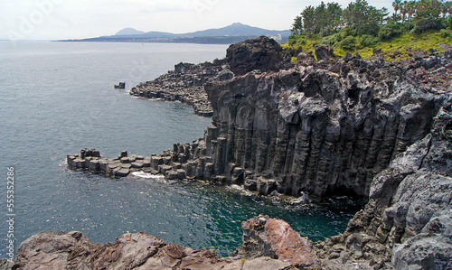 Jungmundaepo Columnar Joint, Jeju Island, South Korea photo