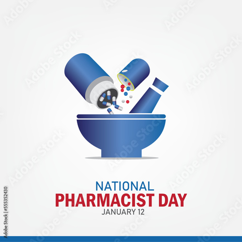 Vector illustration on the theme of National Pharmacist Day. month January. simple and elegant design
