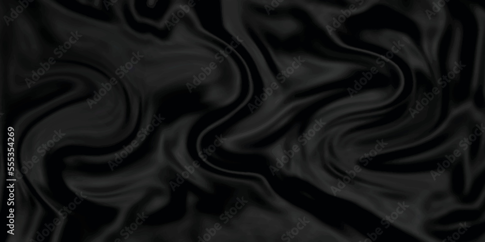 Fototapeta premium Black silk background . Black fabric background texture . abstract background luxury cloth or liquid wave or wavy folds of grunge silk texture material or smooth and soft luxurious .