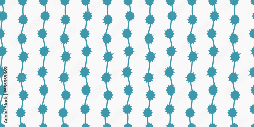 Spiked azure background. Seamless pattern for print and decor. Abstract spiked garlands pattern. Spiked azure background. Seamless pattern for print and decor. Abstract spiked garlands pattern.
