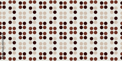 Coffee background circles. Seamless pattern for print and decor. Suitable for textiles and packaging, seamless prints. Seamless brown coffee wallpaper.