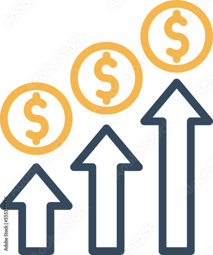 Dollar Growth chart Vector Icon
