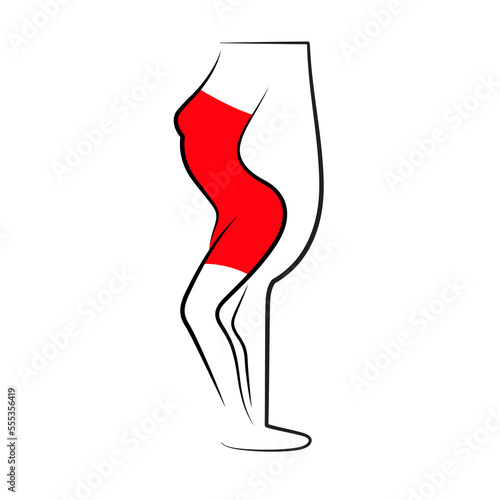 Woman Wine glass logo. Lady in Red Wine. Body Art Bar. Vector Illustration