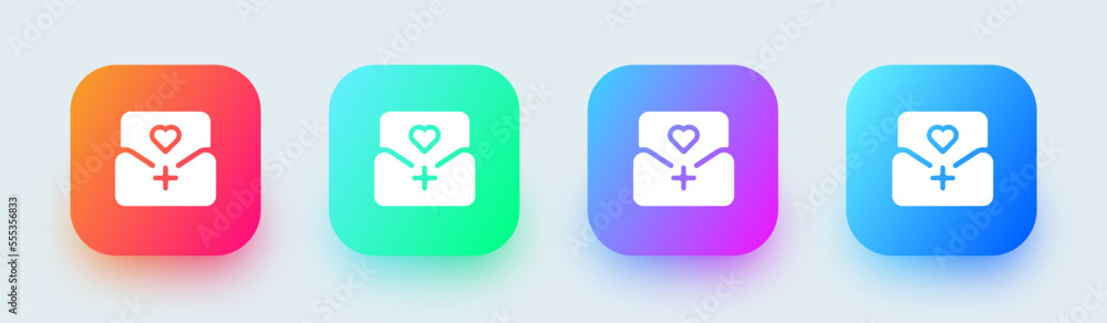 Invite solid icon in square gradient colors. Request signs vector illustration. Invite solid icon in square gradient colors. Request signs vector illustration.