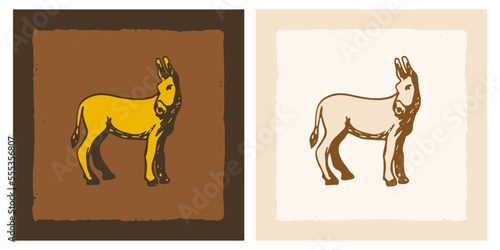 Mule donkey doodle sketch textured