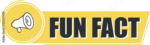 Megaphone fun fact with on yellow background. Megaphone banner. Web design.