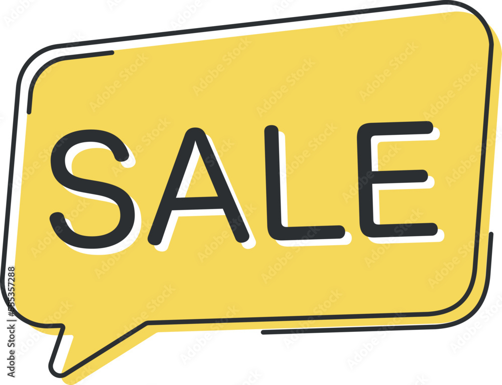 Sale comic speech bubble in pop art style. Comic speech. Dialog window. Yellow banner for sale. Sale comic speech bubble in pop art style. Comic speech. Dialog window. Yellow banner for sale.