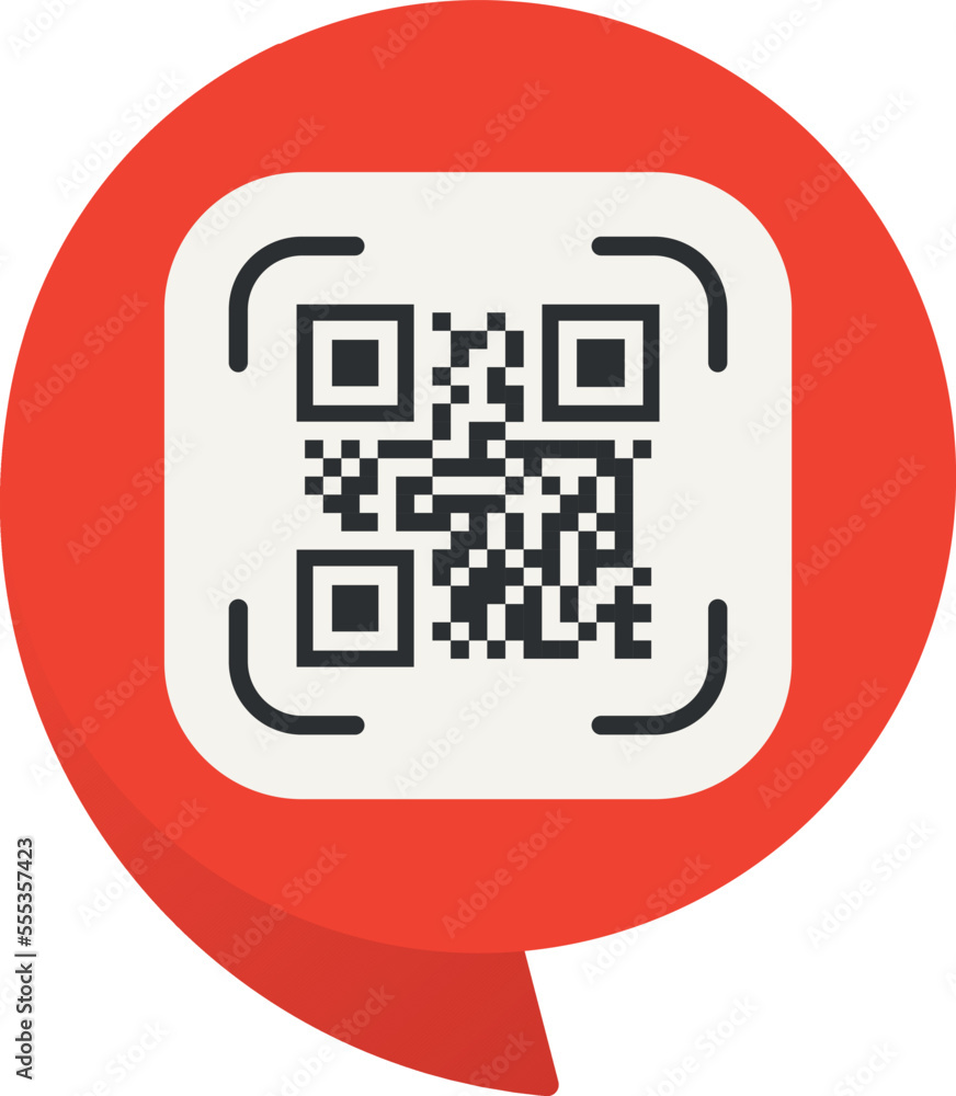 QR code scan me in speech bubble, scan me concept, icon. QR code scan me in speech bubble, scan me concept, icon.