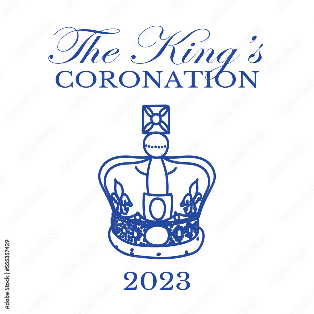 Poster for King Charles III Coronation with British flag vector
