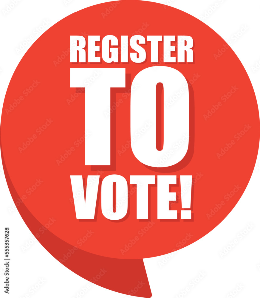 Register to vote comic speech bubble in pop art style. Comic speech. Dialog window. Yellow banner for sale. Register to vote comic speech bubble in pop art style. Comic speech. Dialog window. Yellow banner for sale.