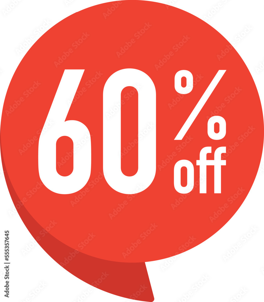 60 percent off. Colorful red speech bubble with quote. Blog management, blogging and writing for website. Concept poster for social networks, advertising, banner 60 percent off. Colorful red speech bubble with quote. Blog management, blogging and writing for website. Concept poster for social networks, advertising, banner