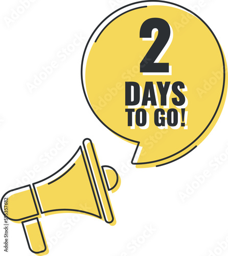 Number 2 of days left to go. Badge with, sale, landing page, banner.