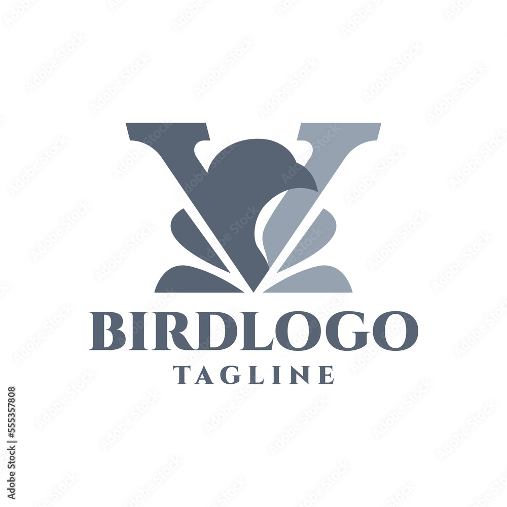 letter V logo with an illustration of a bird head. good for any business logo. letter V logo with an illustration of a bird head. good for any business logo.