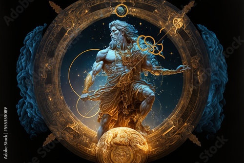  4K resolution or higher, Saturn, ancient roman god of time, generation. Generative AI Technology photo