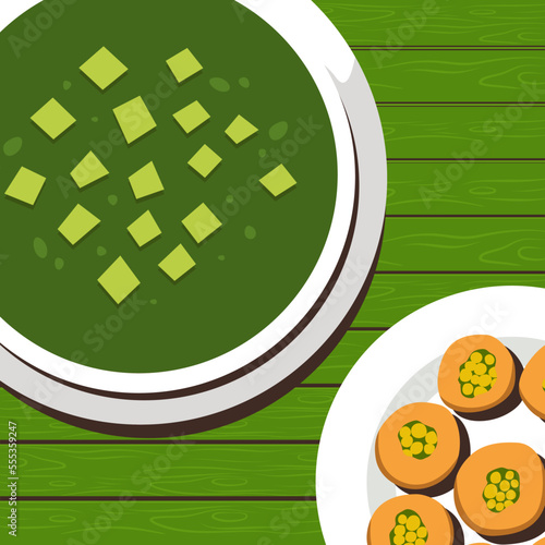 palak paneer flat style illustration vector design