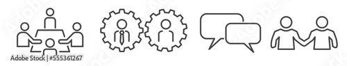Collaboration vector icon collection on white backround