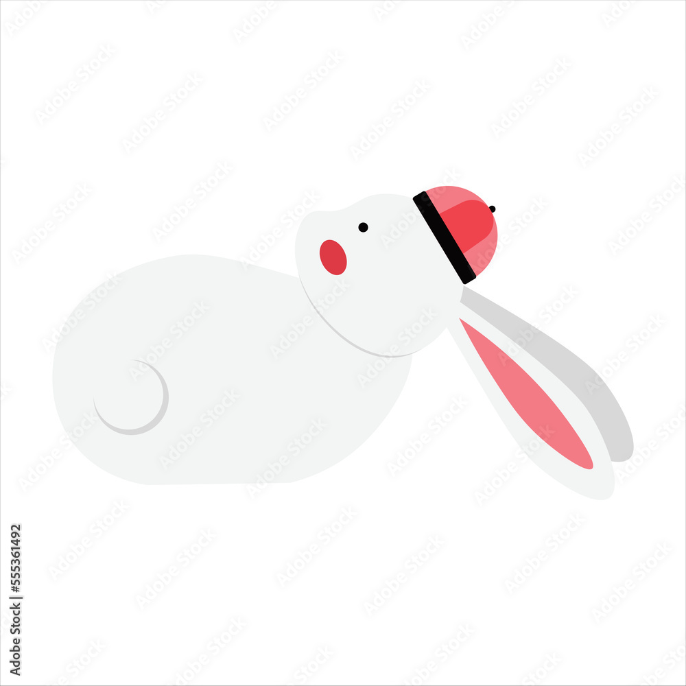 Cute Rabbit Wearing China Hat Cute Rabbit Wearing China Hat
