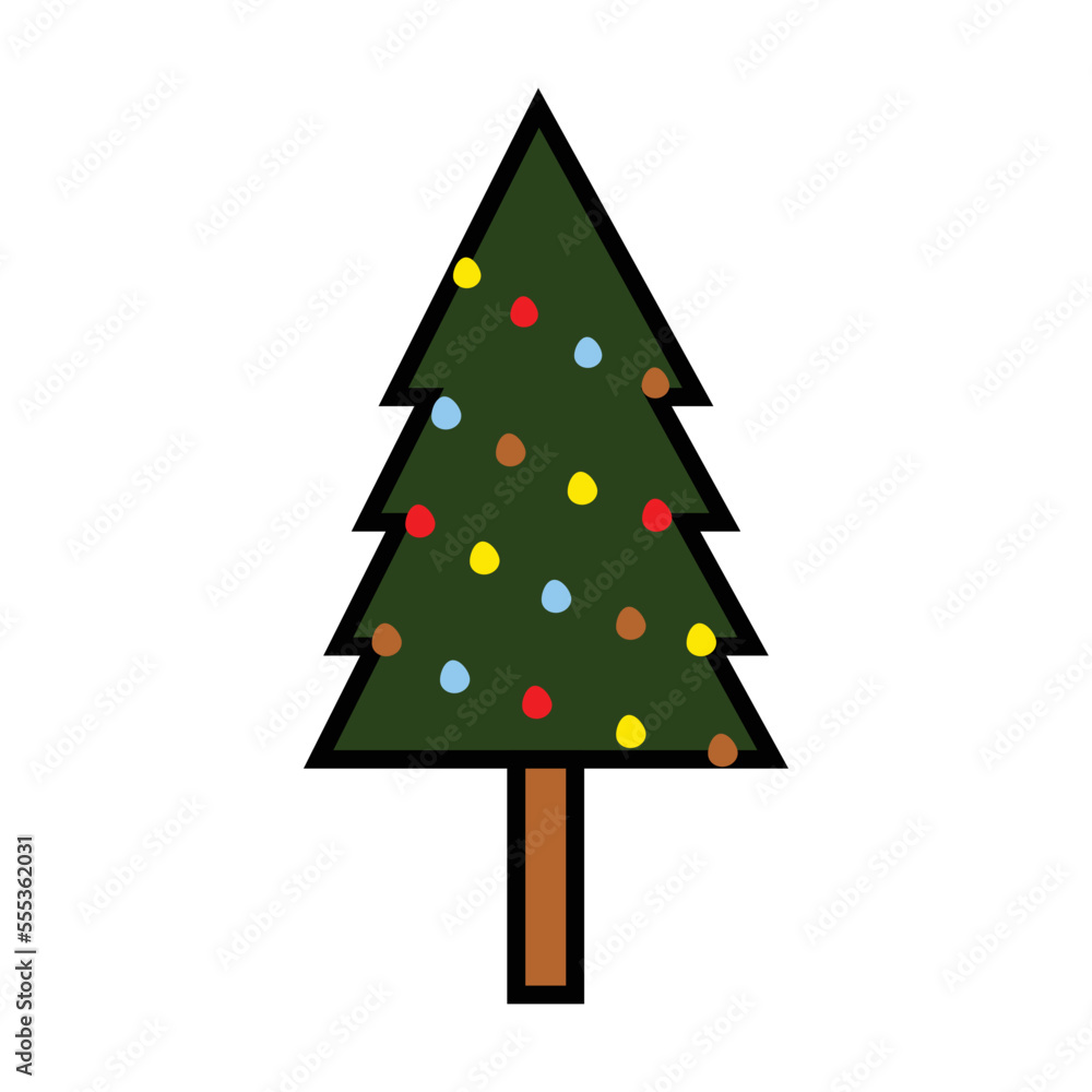 Fototapeta premium Christmas tree vector art graphics