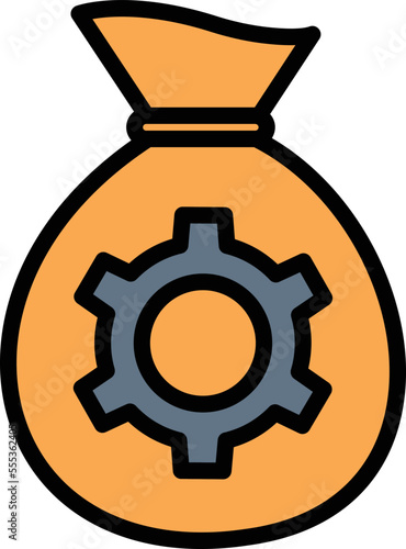 Dollar Sack Setting Vector Icon
