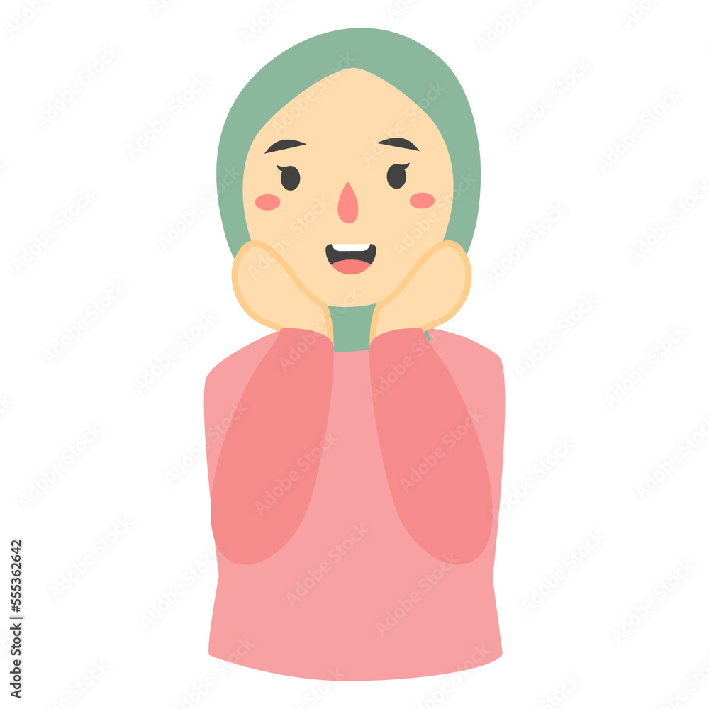Beautiful muslim woman excited Beautiful muslim woman excited
