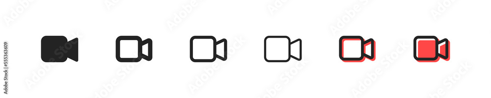 Photo cameras set icon. Take pictures, image, photographer, digital, device, shutter, lens, creative occupation, hobby, art. Technology concept. Six vector line icon in different styles Photo cameras set icon. Take pictures, image, photographer, digital, device, shutter, lens, creative occupation, hobby, art. Technology concept. Six vector line icon in different styles