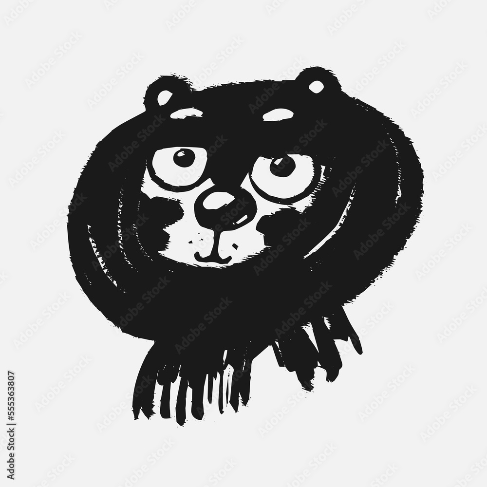 bear Logo or honey bear or polar bear head face logo design. Bear head