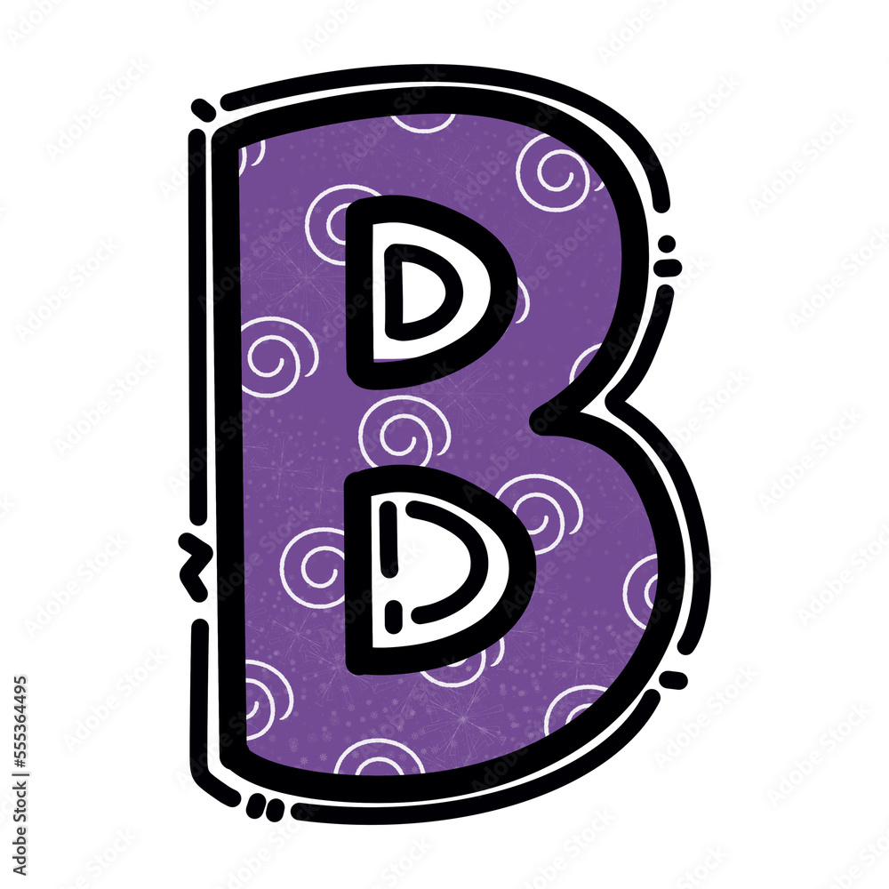B alphabet letter png, purple color cute design B alphabet letter png, purple color cute design