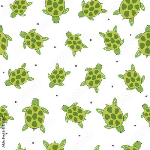 Turtle seamless pattern. Simple print.