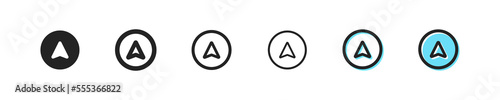 Location set icon. destination, geolocation, map, route, navigation, path, road sign, pointer, navigator. GPS concept. Vector line icon for Business and Advertising