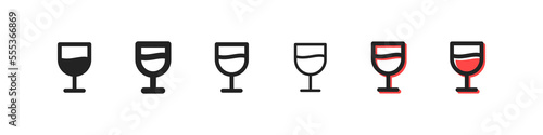 Alcohol icon. Wine time, cognac, champagne, spirits, new year, holiday, birthday. Celebration concept. Vector line icon for Business and Advertising