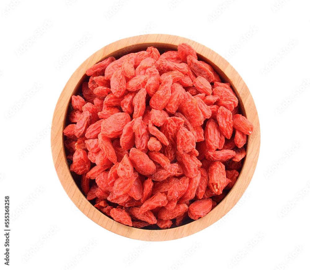 Goji berries in a bowl on transparent png Goji berries in a bowl on transparent png
