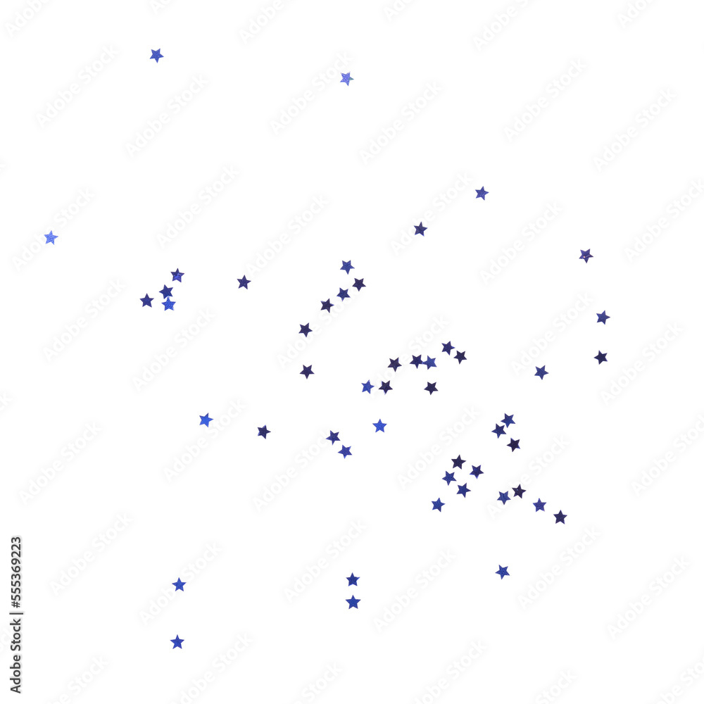 Obraz premium Blue star confetti, Blue stars sparkle decoration cutout, Png file.