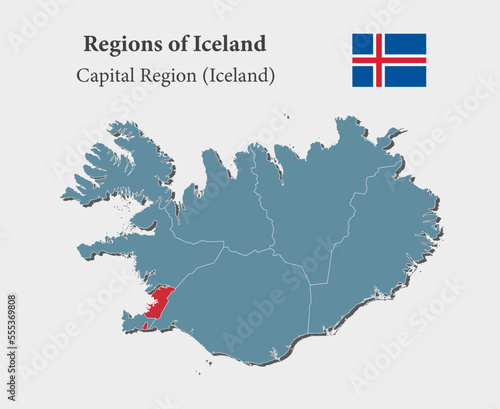 Vector map Iceland - Capital region