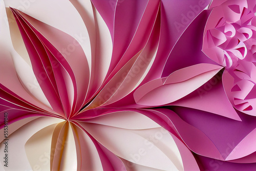 origami flower header wallpape, generative ai illustration