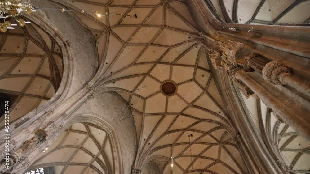 Low-angle shot of the interior of the church of Vienna Austria. St Anne Church Interior with beautiful frescos - Vienna, Austria Low-angle shot of the interior of the church of Vienna Austria. St Anne Church Interior with beautiful frescos - Vienna, Austria
