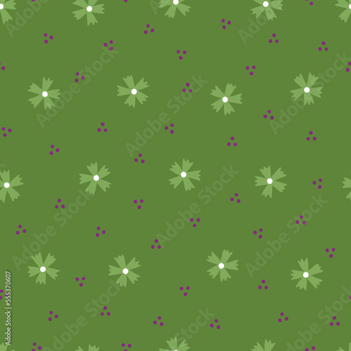 Vroni, a vector green seamless pattern background.