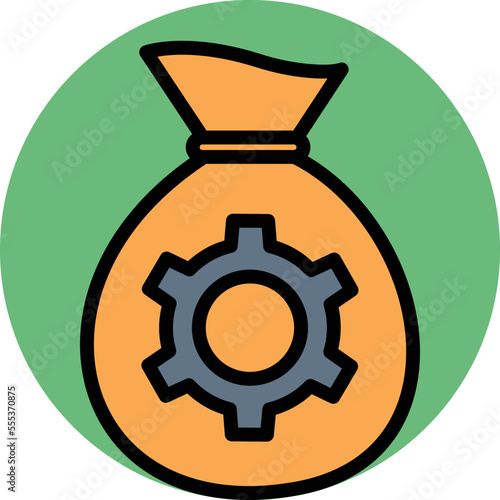 Dollar Sack Setting Vector Icon
