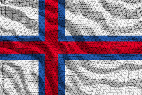 National flag of Faroe islands. Background with flag of Faroe islands.