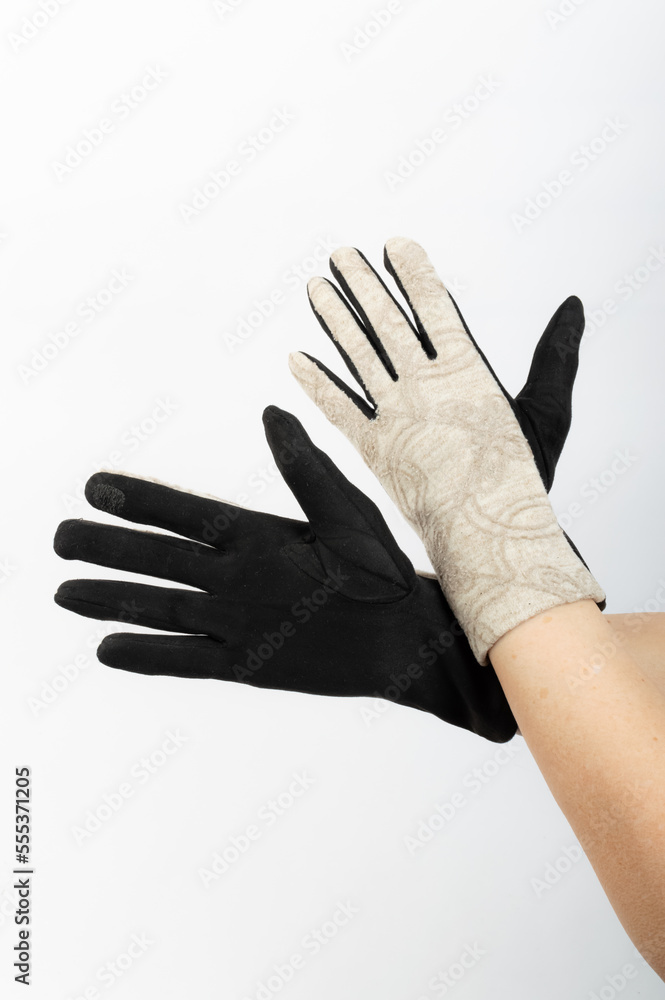 Obraz premium stylish trendy colored gloves warm winter
