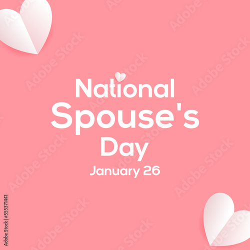 National spouse's day celebration square background vector flat style. Suitable for poster, cover, web, social media banner.