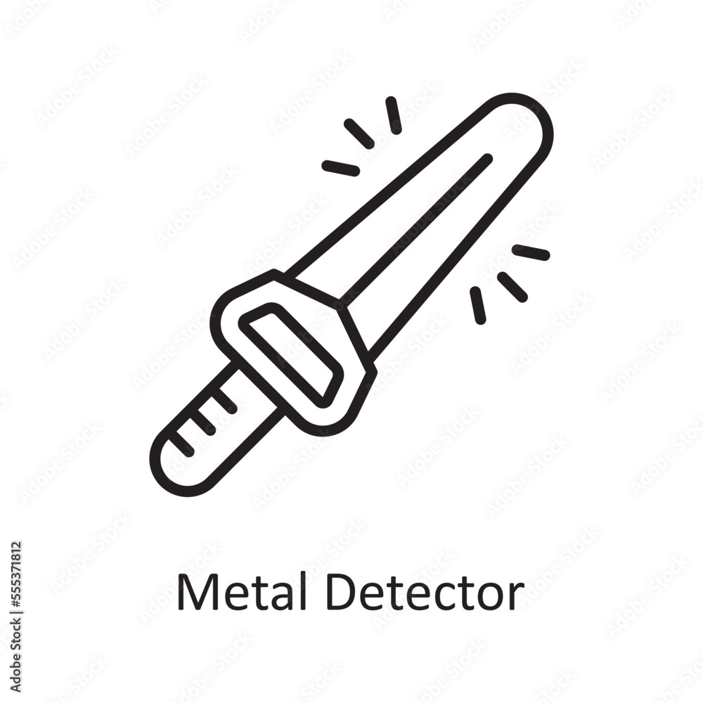 Metal detector Vector Outline Icon Design illustration. Law Enforcement Symbol on White background EPS 10 File Metal detector Vector Outline Icon Design illustration. Law Enforcement Symbol on White background EPS 10 File