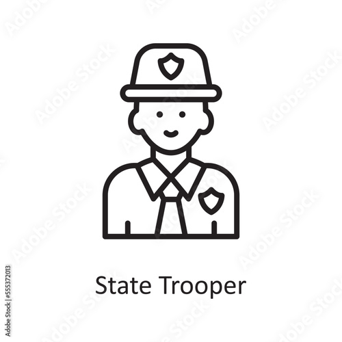State trooper Vector Outline Icon Design illustration. Law Enforcement Symbol on White background EPS 10 File