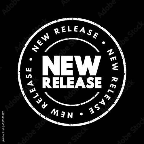 New Release text stamp, concept background