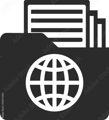 Document archive icon, document management icon black vector