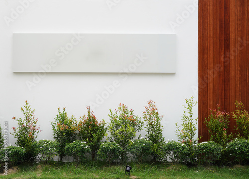 Mock up name board on fence gate outdoor