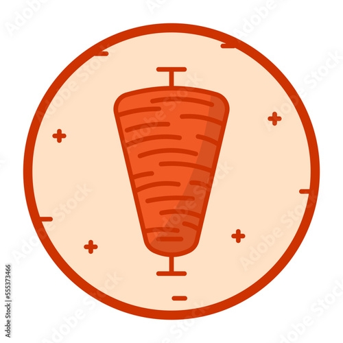 vertical rotisserie concept, 	Anatolian street Food vector color icon design, Republic of Turkiye symbol, Turkey culture sign, Turkish traditions Elements stock illustration 