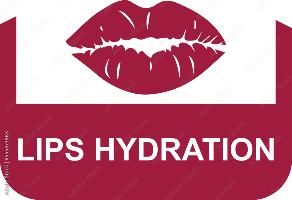 Lips hydration icon, hydrating lips icon vector Lips hydration icon, hydrating lips icon vector