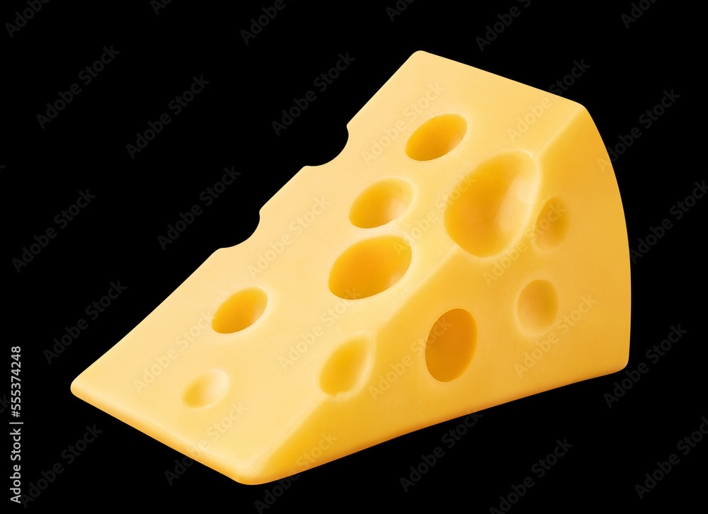 Piece of delicious cheese, isolated on black background Piece of delicious cheese, isolated on black background