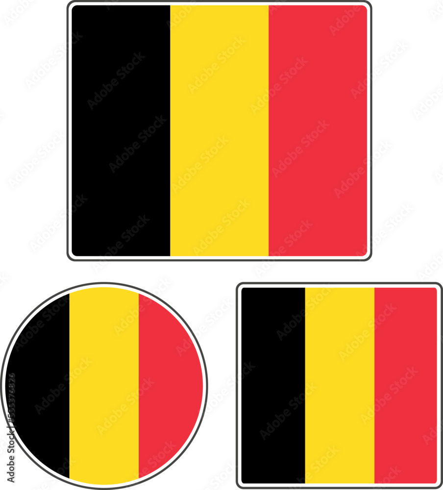 Fototapeta premium State flag of Belgium. Black yellow red vector illustration.