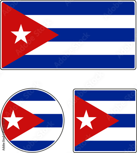 State flag of Cuba. Red blue white vector illustration.